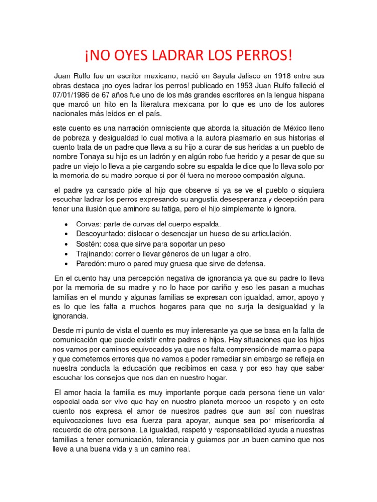 No Oyes Ladrar Los Perros PDF | PDF
