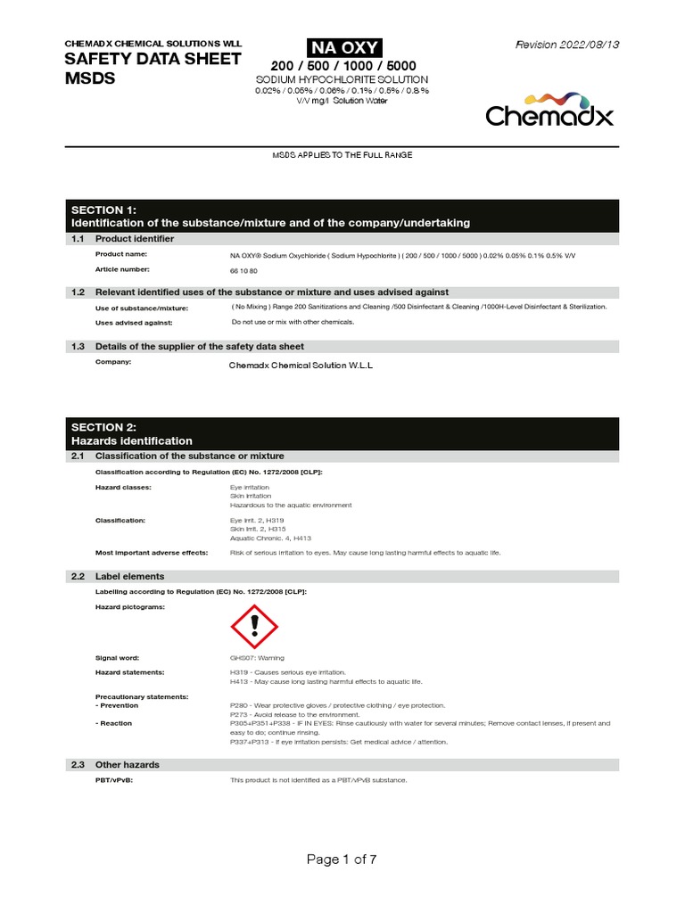 Naoxy MSDS Sheet PDF PDF Sodium Hydroxide Toxicity