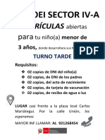 Matrícula abierta para niños menores de 3 años cerca de plaza Mariátegui