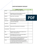 Landscape Photography Checklist