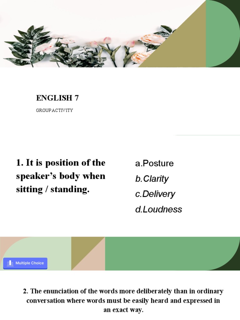 ENGLISH 7 - Classpoint - Group Activity-1 | PDF | Language Arts ...