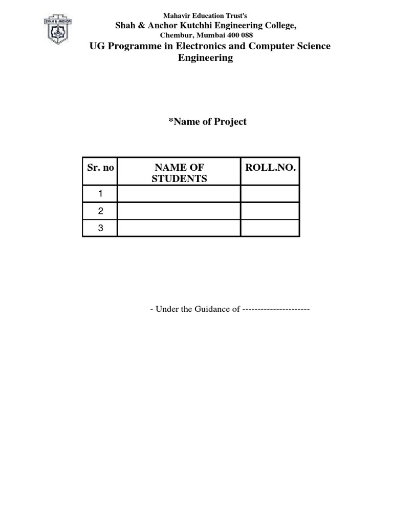 Mini-Project Report Format PDF | PDF | Electronics | Engineering