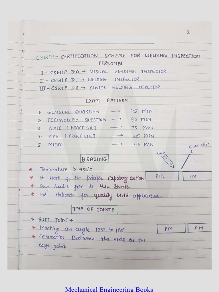 Cswip 3.1 Notes PDF | PDF