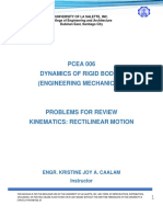 PCEA 006 - Module 1 - Kinematics (Rectilinear Motion) - Sample Problems For Review