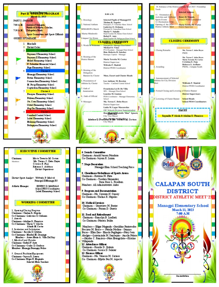 District Athletic Meet 2023 Program | PDF