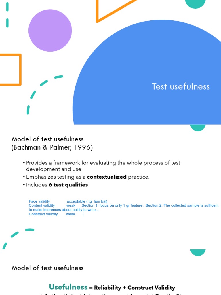 Evaluating Test Usefulness and Reliability | PDF | Validity (Statistics ...