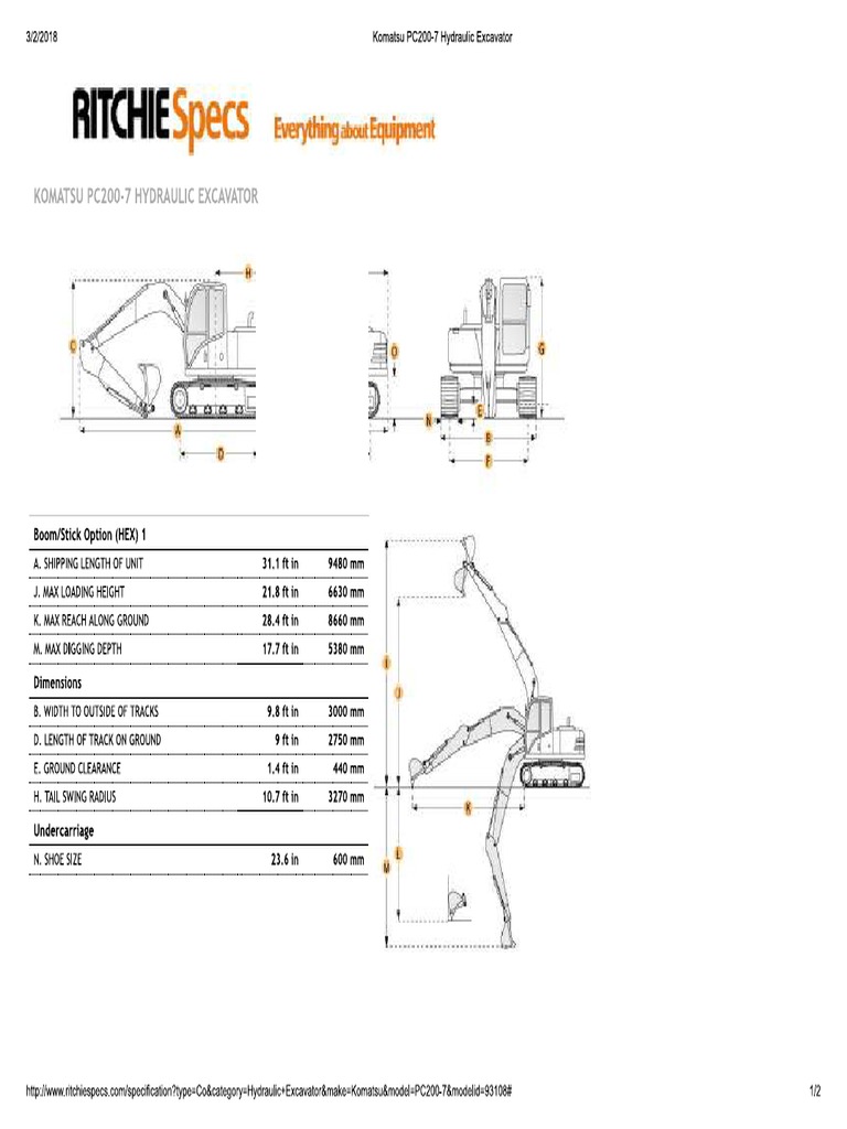 Hydraulic Excavator PC200 PDF Construction Equipment Industrial