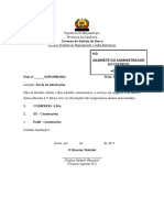 Solicitações de 3 empreiteiros enviadas ao Gabinete do Administrador do Distrito de Derre, Moçambique