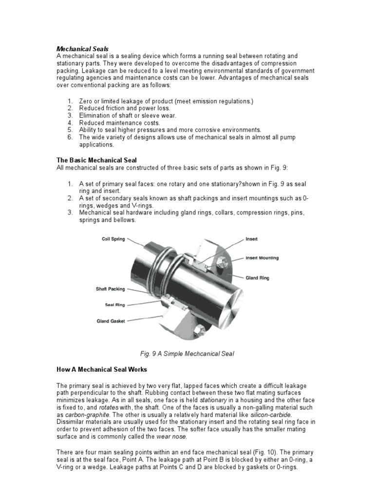 Mechanical Seal Pdf Pump Wear