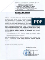 Pengumuman Ujian Susulan UAS Ganjil TA 2022