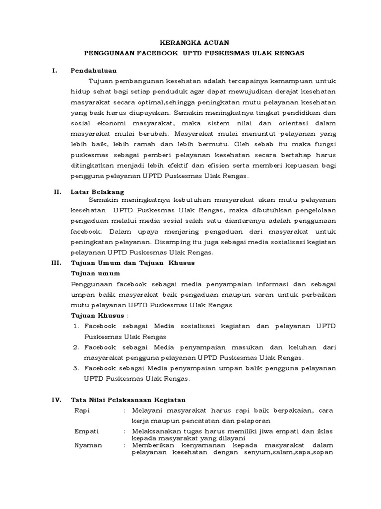 Penggunaan Facebook di Puskesmas Ulak Rengas | PDF | Sains & Matematika