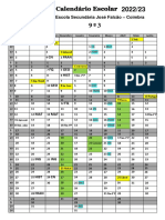 Calendário escolar 2022/23 da Escola Secundária José Falcão