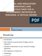 Legal and Regulatory Frameworks for E-Government in Tanzania