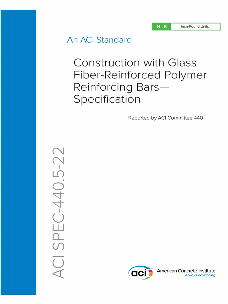 ACI 440 5 22 Construction With Glass Fiber Reinforced Polymer