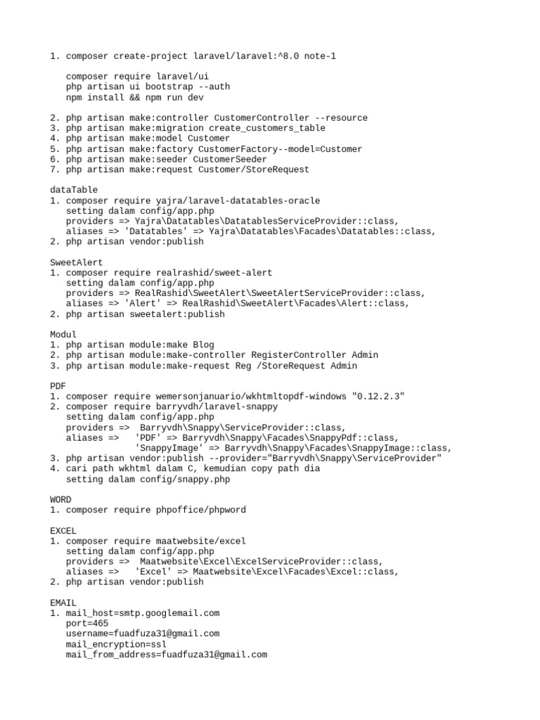 Laravel Development Setup Guide | PDF