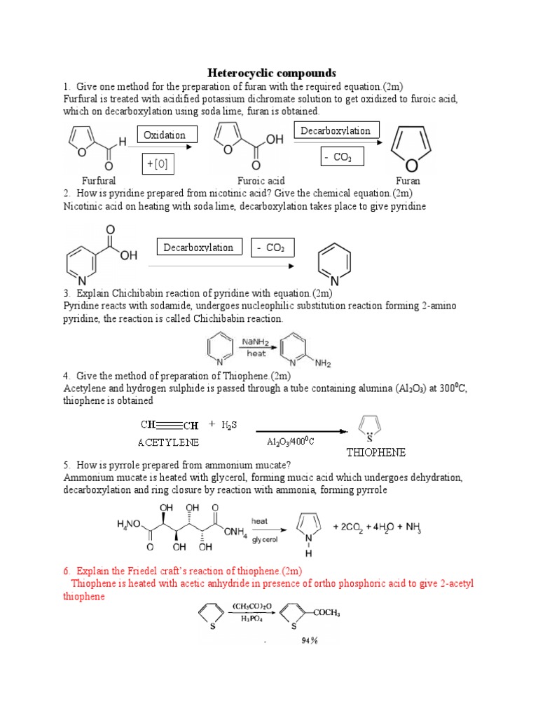 Heterocyclic Compounds: Synthesis & Reactions | PDF | Aromaticity ...
