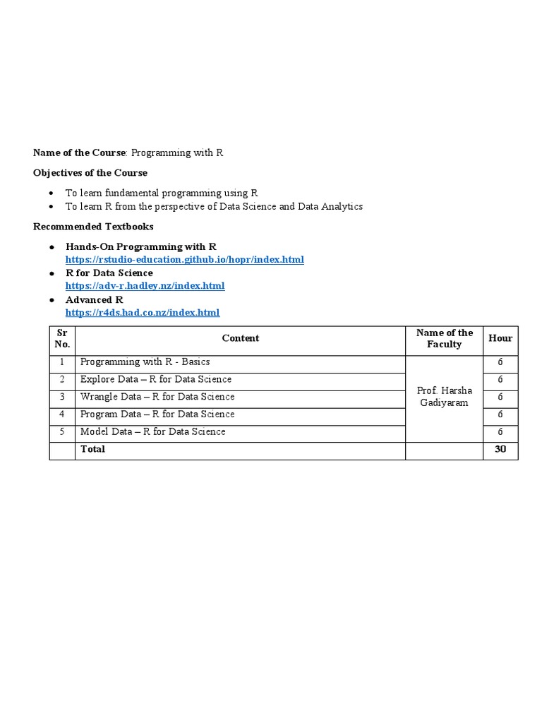 Programming With R | PDF | Computers