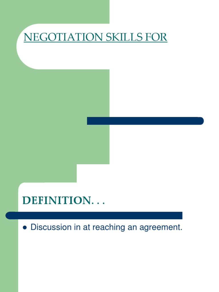 Negotiation Skills | PDF