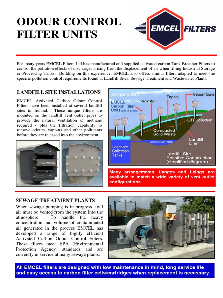 Odour Control Units Carbon PDF Sewage Treatment Filtration