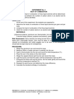 Experiment No. 4 - Heat of Combustion - Lab Data Sheet