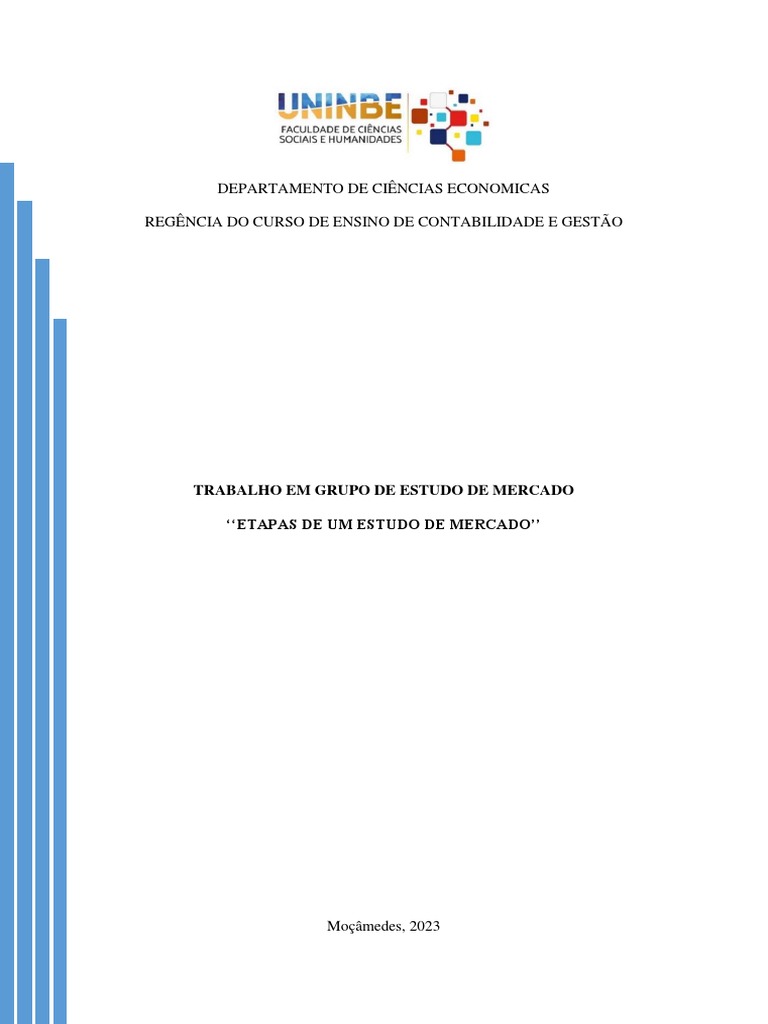 Etapas de um Estudo de Mercado | PDF | Análise de dados | Dados