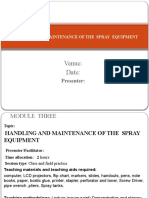 Handling and Maintenance of Spray Equipment