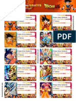 Etiquetas Escolares Dragon Ball Goku Editables Gratis