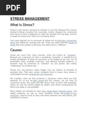 STRESS MANAGEMENT
