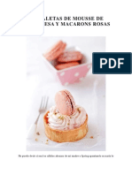 TARTALETAS DE MOUSSE DE FRAMBUESA Y MACARONS ROSAS