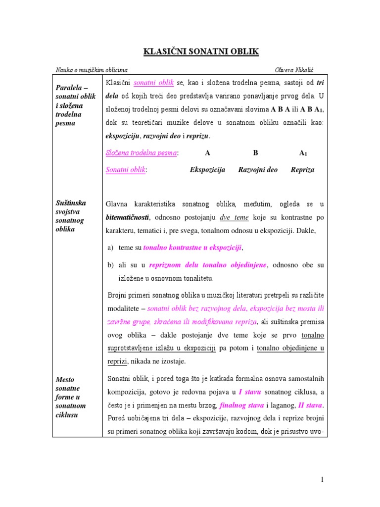 Sonatni Oblik | PDF