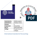 International Standard of Accounting:: Submitted by Submitted To Smester Assignment Reg No College