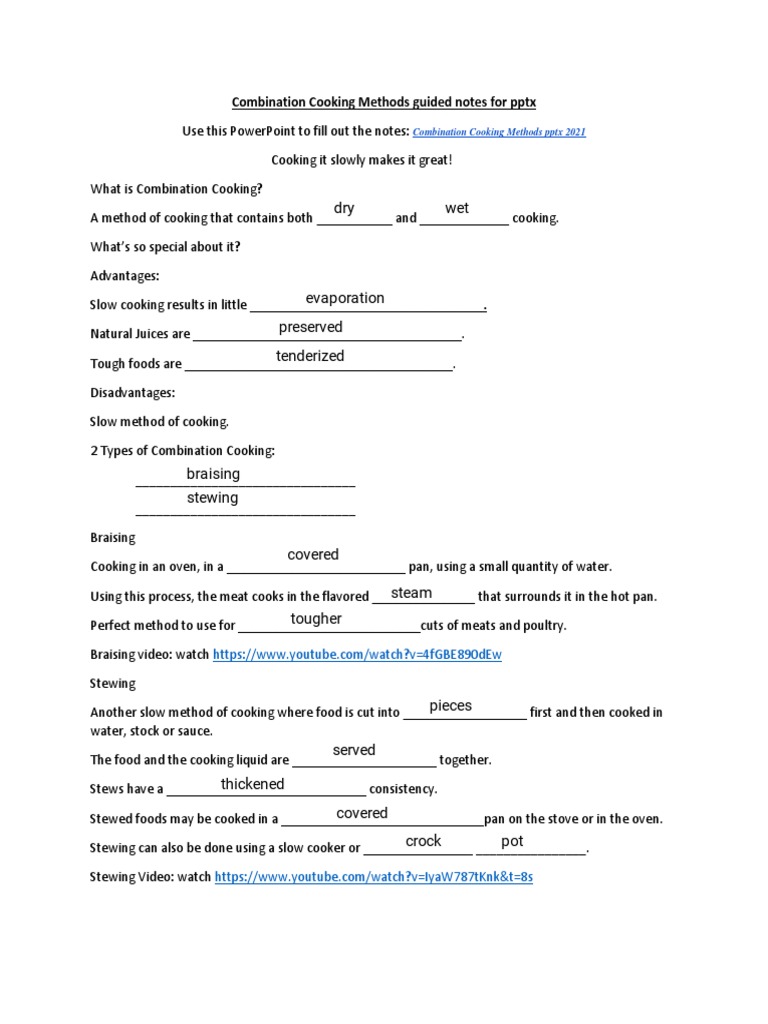 Combination Cooking Methods Explained | PDF