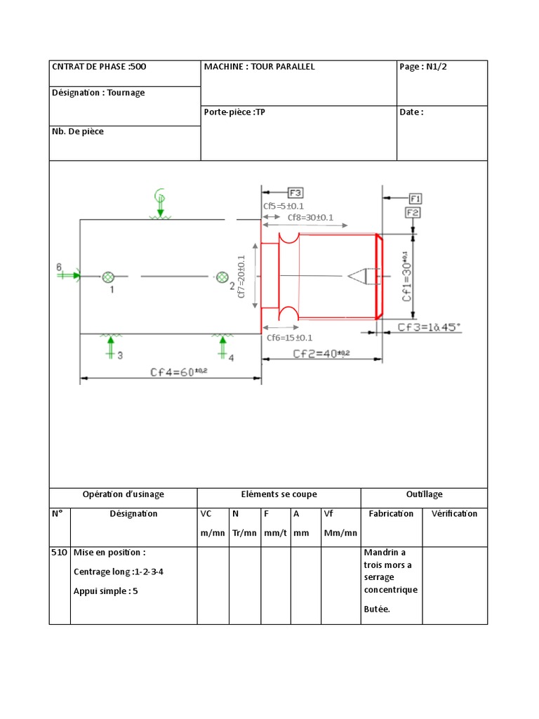 Contrat De Phase 500 Tournage CNC PDF M tallurgie Menuiserie