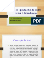 Anàlisi I Comprensió de Textos