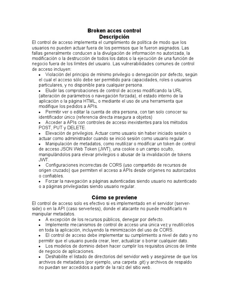 Fallas Comunes en Control de Acceso | PDF | Cookie HTTP | Desarrollo de ...