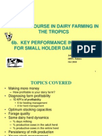 A Short Course in Dairy Farming in The Tropics 6B. Key Performance Indicators For Small Holder Dairy Farms