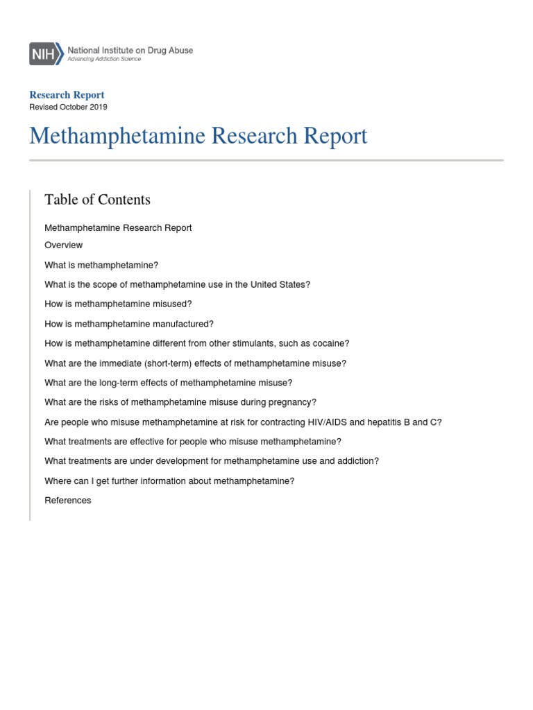 Methamphetamine Use and Effects Overview | PDF | Methamphetamine | Dopamine