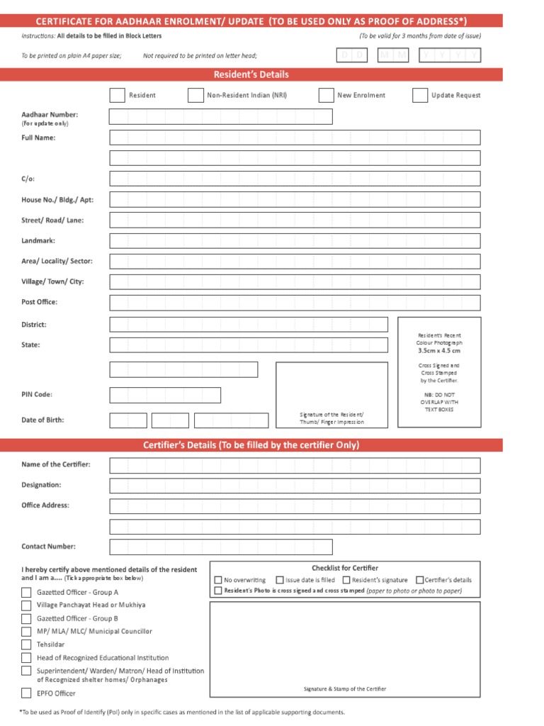Aadhar mro sin pdf