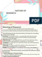 WEEK 2 NATURE OF RESEARCH New
