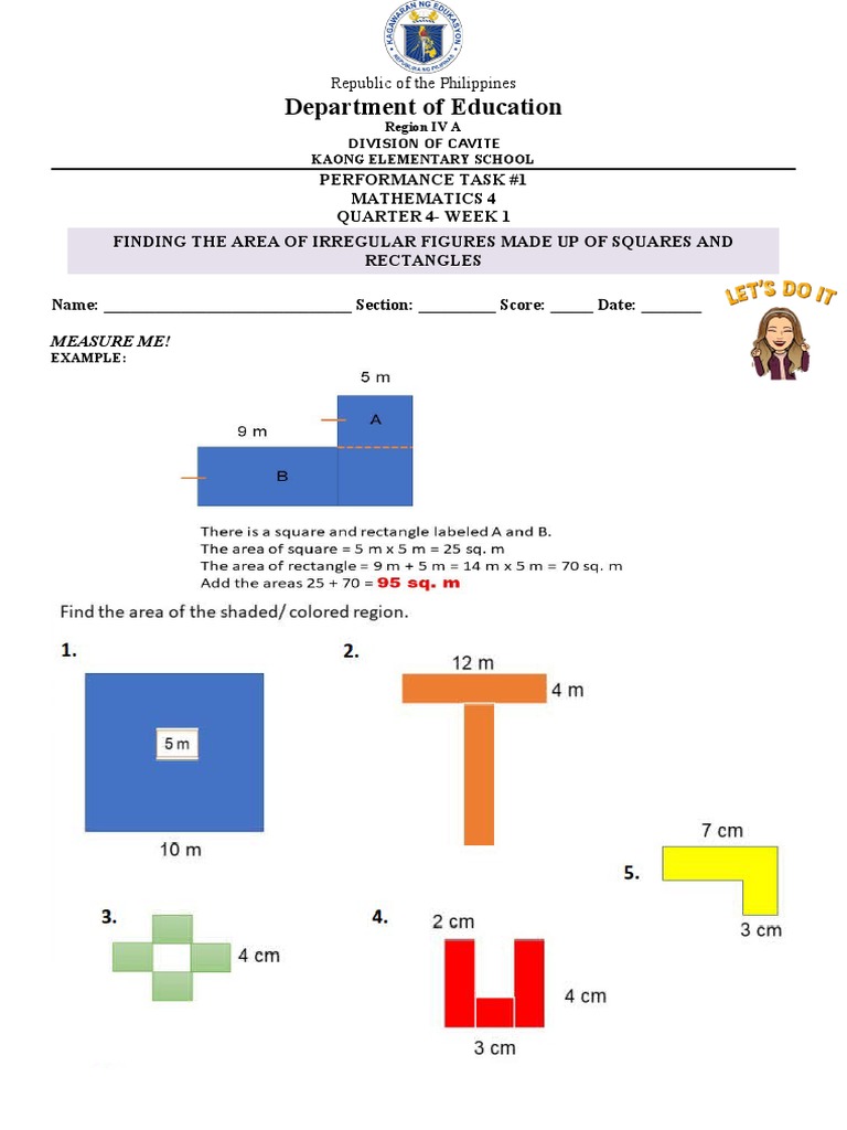 Math 4 Q4 Week 1 Performance Task | PDF