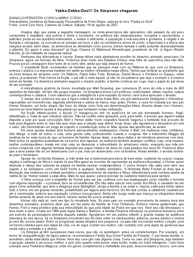 YabbaDabbaDoo!!! Os Simpsons Chegaram UFRGS PDF