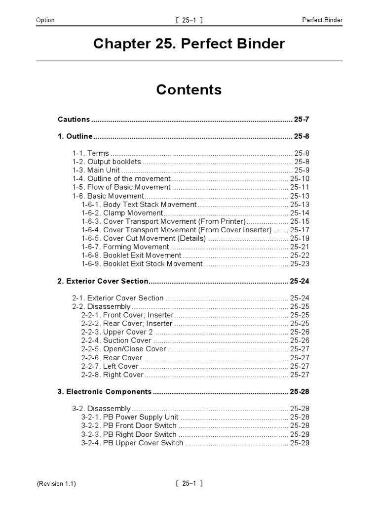 X1 Perfect Binder Technical Manual 1.1 (En) PDF Download Free PDF