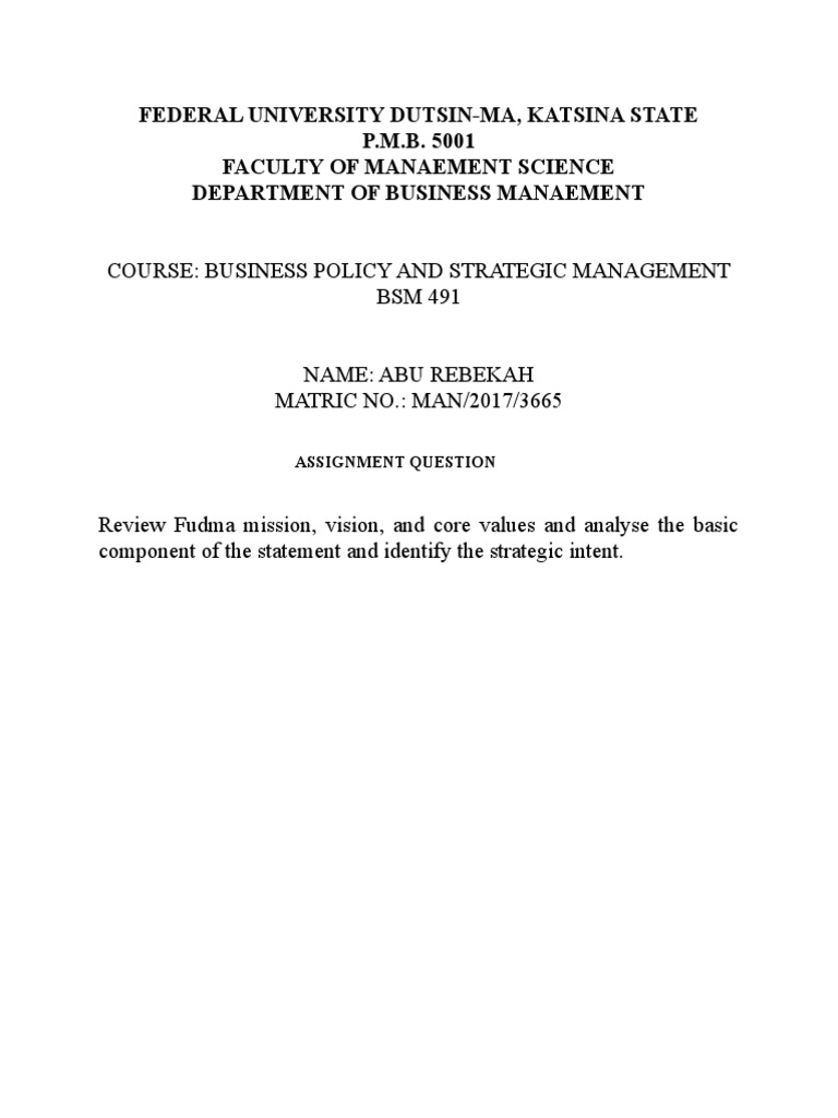 Federal university dutsin pdf university learning