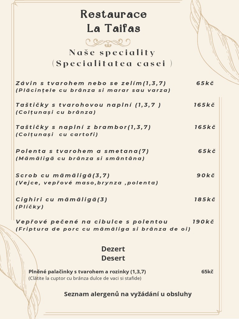 Jidelni Listek | PDF