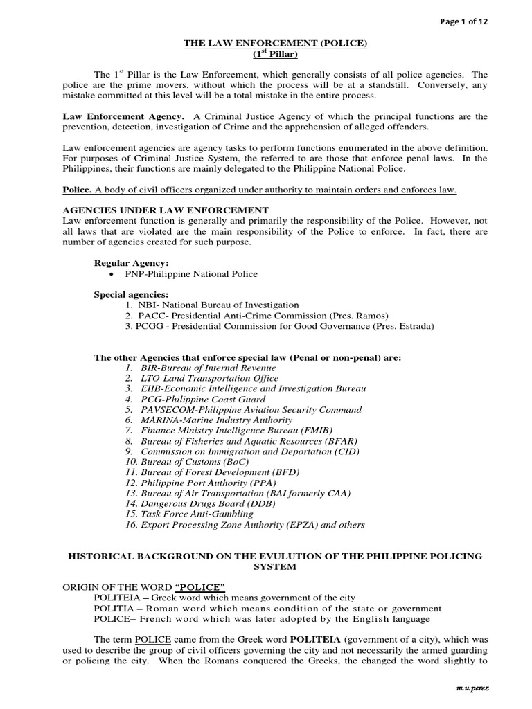 LECTURE 3 - Law Enforcement | PDF | Arrest | Police