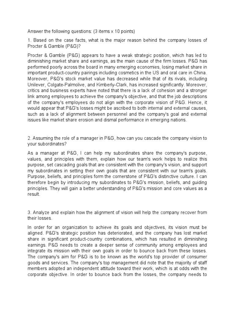 EBP 03-Activity-1 | PDF | Goal | Procter & Gamble