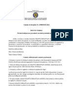 Proces Verbal Privind Desfășurarea Cercetării Prealabile