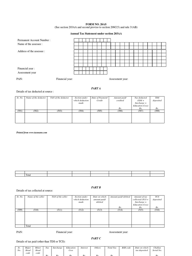 Itr 62 Form 26 AS | PDF