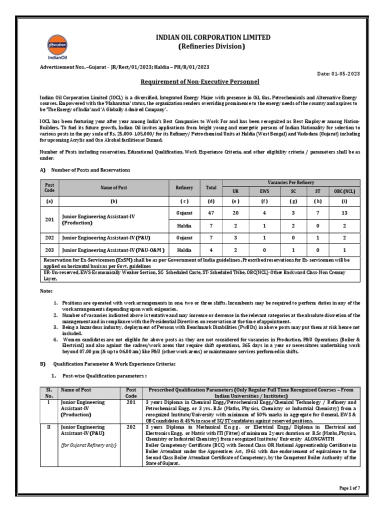 indian-oil-corporation-limited-refineries-division-requirement-of
