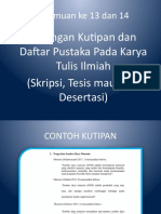 Kutipan dan Daftar Pustaka